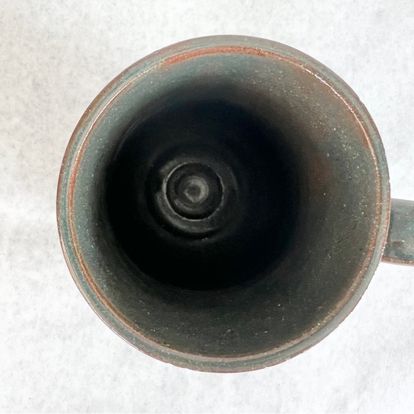 Vintage Handmade Stoneware Studio Pottery Mug Artist Signed Green and Brown - Picture 7 of 10